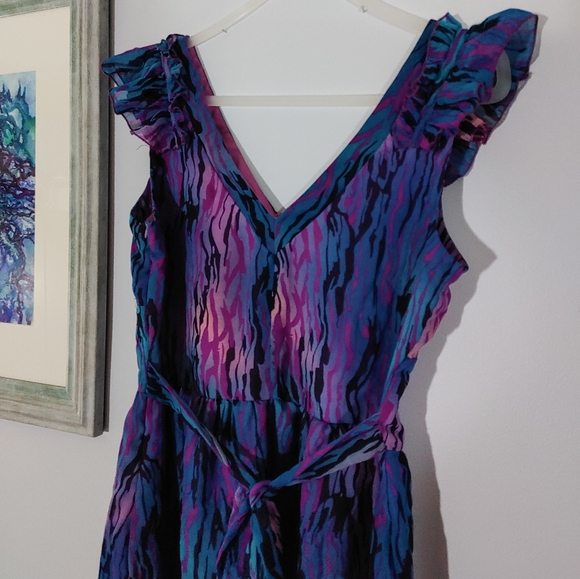 Coupé Collection Blue and Purple Print Dress - Picture 7 of 11